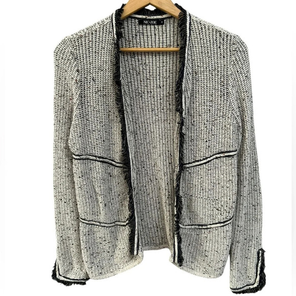 NIC+ZOE All Angles Fringe Cardigan Open Front Size Medium - Picture 1 of 7